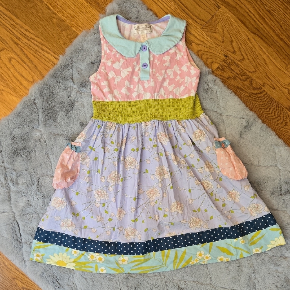 Matilda Jane Pink/Blue Dress, Girls Size 10, Great Condition